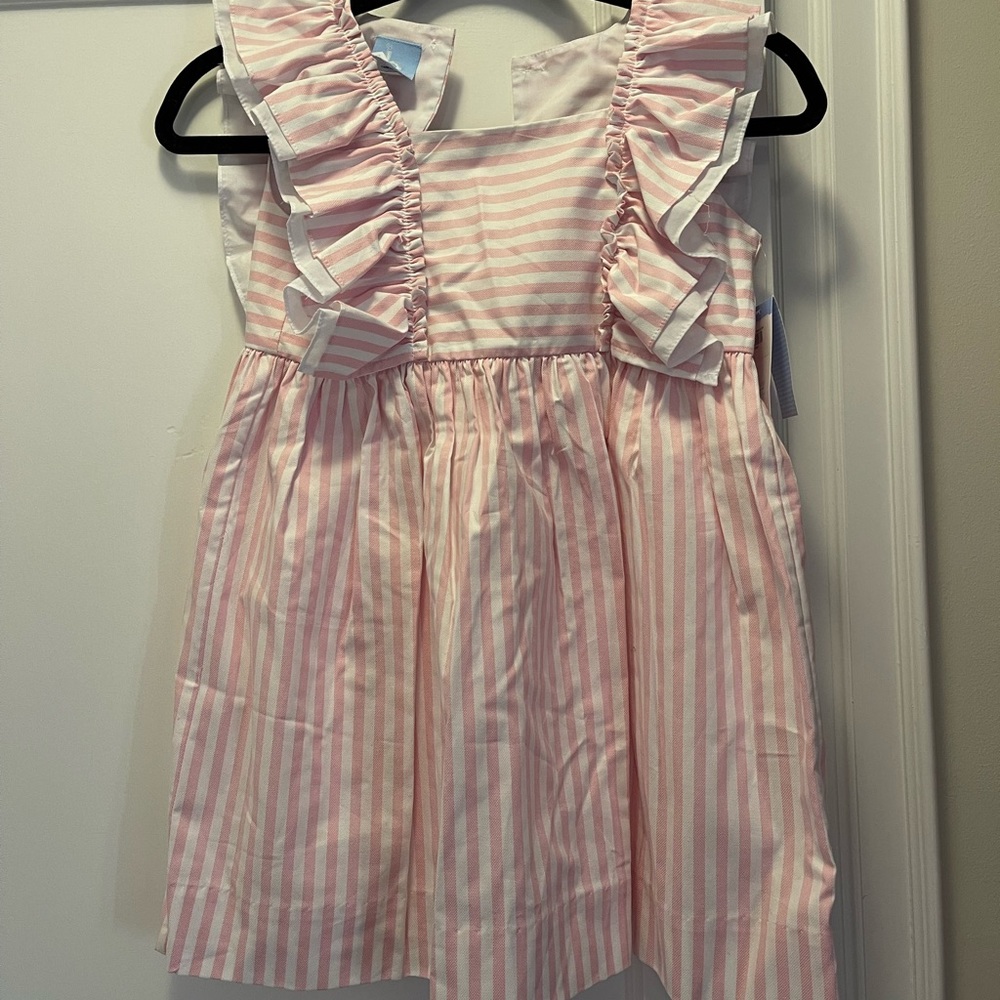 Bella Bliss pink white striped dress, size 7, new with tags